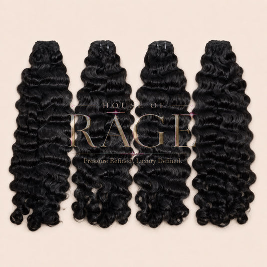 Natural Dark Hair Bundles In Burmese Curly Texture.