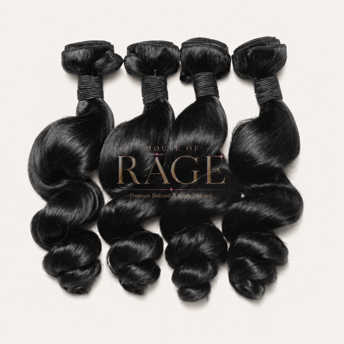 Natural Dark Hair Bundles In Loose Wave Texture.
