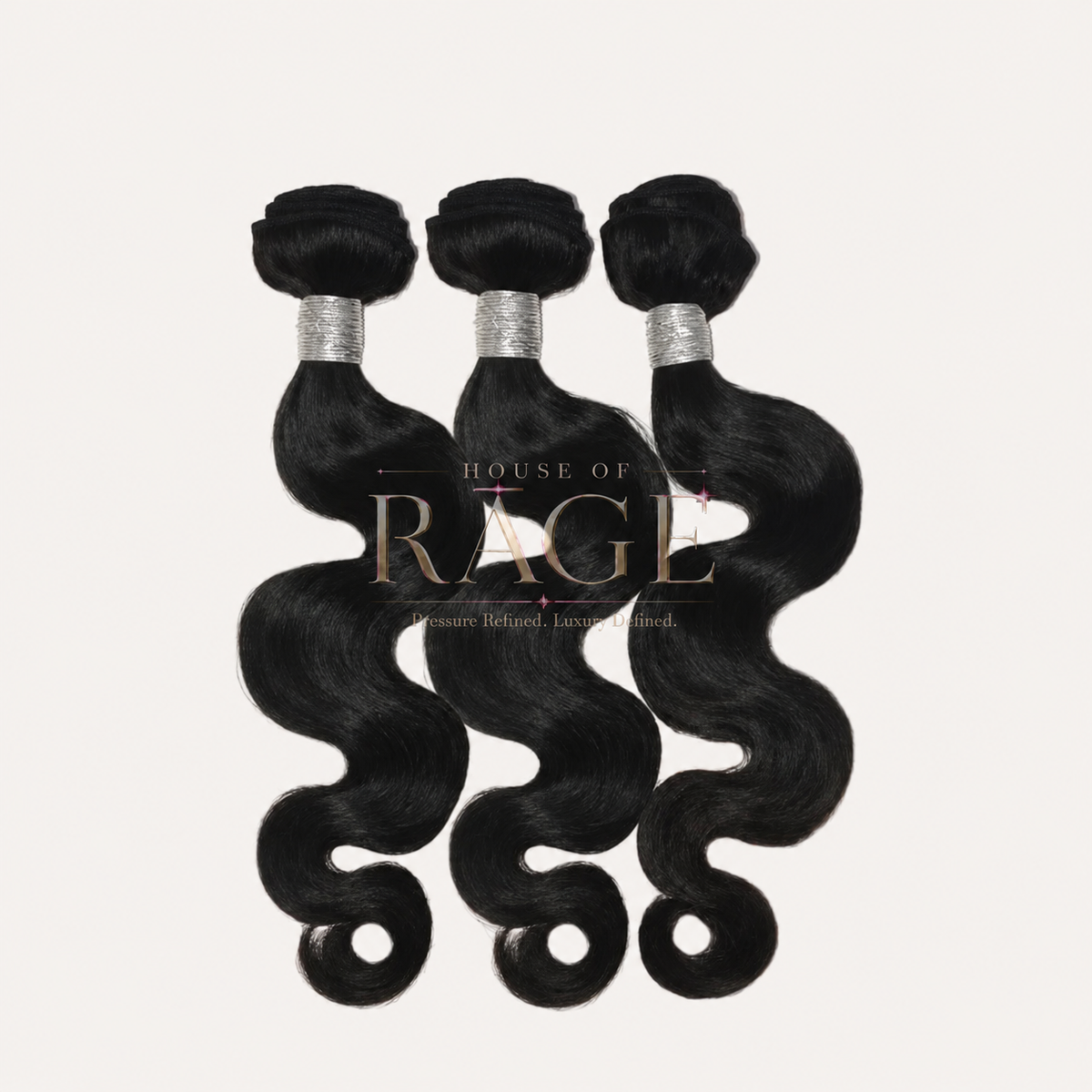 Natural Dark Hair Bundles In Body Wave Texture.
